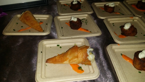 THALASSA Lavraki Tartare with Caviar Mousse & Zucchini Fritter with Tzatziki Sauce