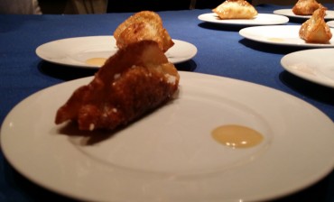 Talde/Pretzel Pork & Chive dumplings with Tahini Mustard