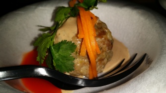 EMILY ban meatball with chicken liver cream
